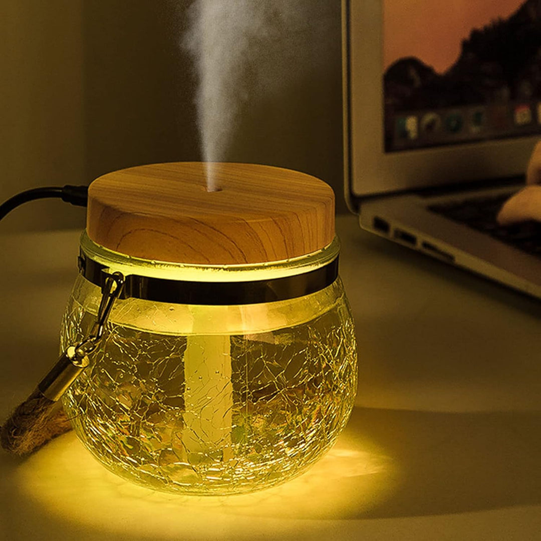 Tischzerstäuber, Luftbefeuchter aus Glas. Leise, über USB Aufladbar, Sicher, Problemlos für den Haus
