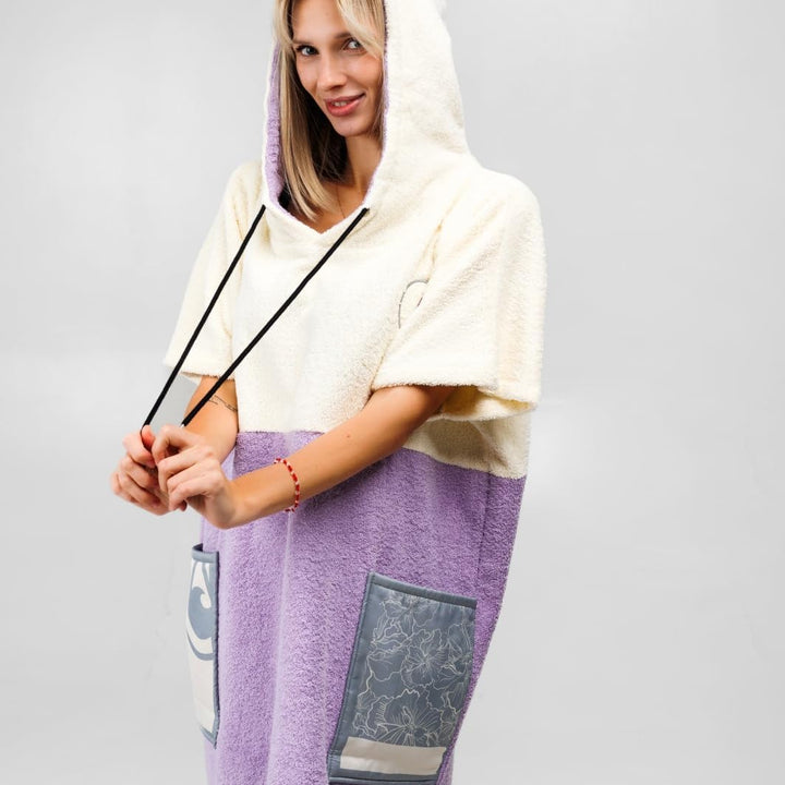 WAVE HAWAII Poncho Peniche Badeponcho 95% Baumwolle 5% recyceltes Polyester für Körpergrössen von 14