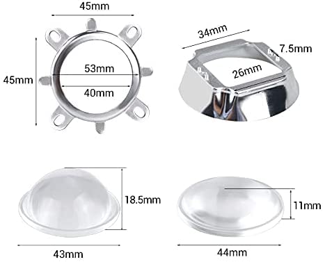 Kühlkörper aus Aluminium, 50/100/200 W, 44 mm Objektiv, 60/90/120 Grad, für 50–200 W LED-Chip (20–10