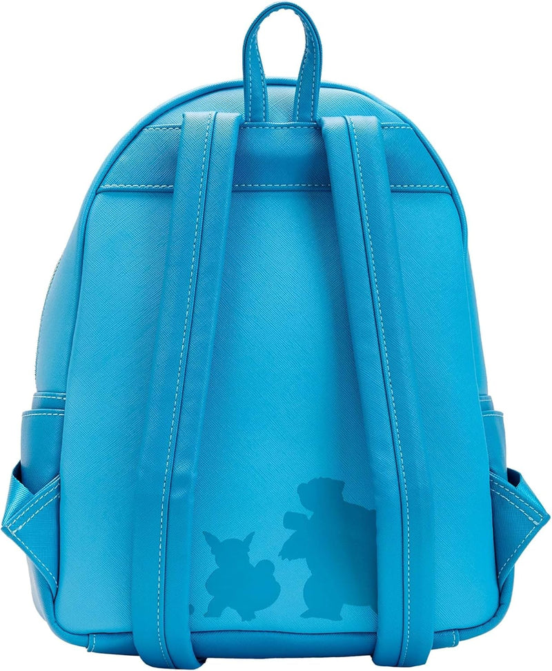 Loungefly Pokemon Squirtle Evolution Rucksack mit drei Taschen, Mehrfarbig/Meereswellen (Ocean Tides