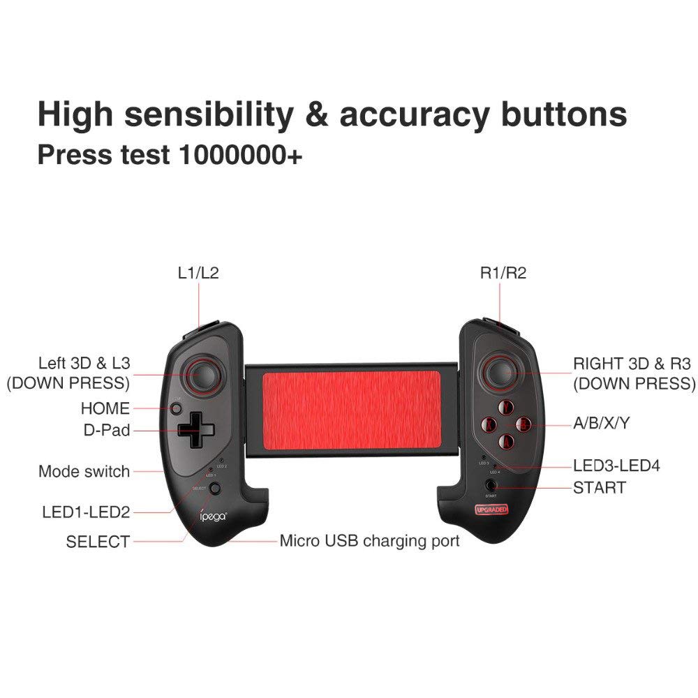 Wireless Game Controller für Tablets/Android, Megadream Mobile Bluetooth Gamepad Joystick mit 13–25