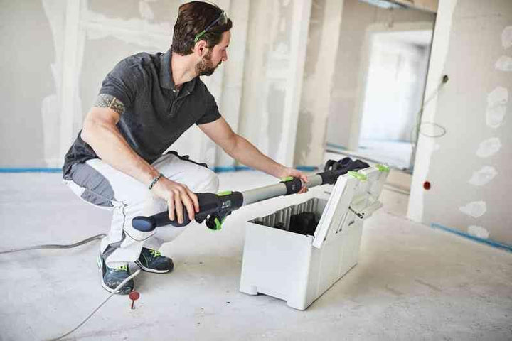 Festool Langhalsschleifer LHS 2 225/CTM 36-Set PLANEX (mit Verlängerung, Schlauchclip, Klettverbinde