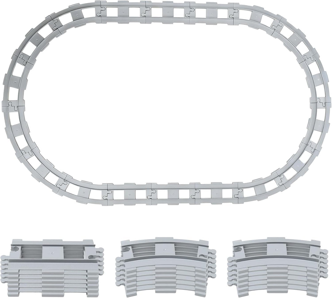 18PCS Bausteine Schienen Set - City Eisenbahn Schienen Bestehend Mit Geraden, Kurven - Eisenbahn Spi