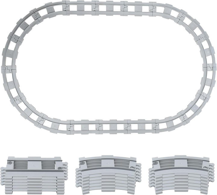 18PCS Bausteine Schienen Set - City Eisenbahn Schienen Bestehend Mit Geraden, Kurven - Eisenbahn Spi