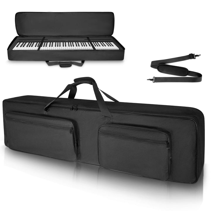 SUNDOY Schlank 88 Keyboard Tasche, Gig Bag aus 600D Robustes Oxford-Gewebe, 8mm Schaumstoffpolsterun