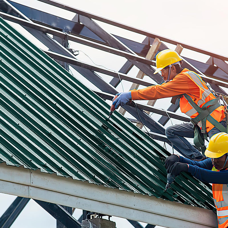 Cecaylie 12er Set Verzinkte Trapezblechplatten für Dächer – Robuste grüne Stahlbleche mit Rostschutz