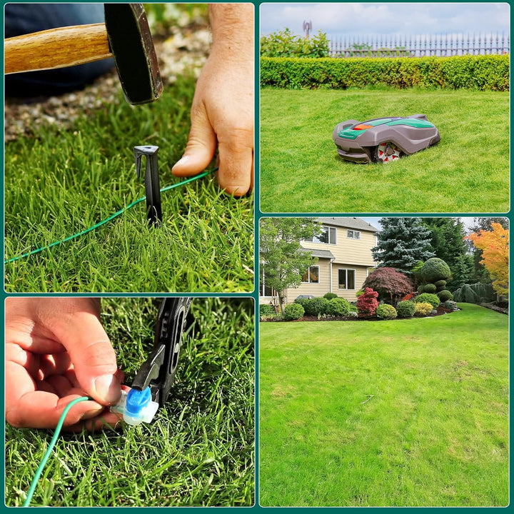 50M Universal Begrenzungskabel für Mähroboter + 100 Erdnägel + 10 Mähroboter Kabelverbinder + 10 Ans