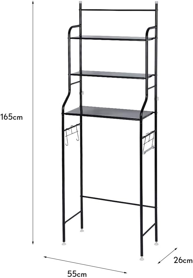 3-Tiers lackierter Stahl Toilettenregal WC-Regal Badezimmer Regal Aufbewahrungsregal für Badezimmer,