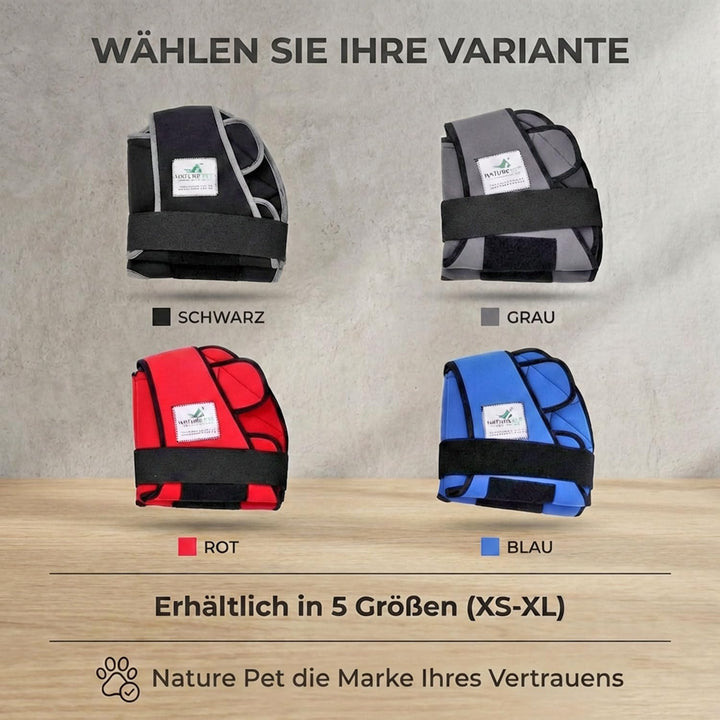 Nature Pet Ellenbogenbandage Hund/Ellenbogenschoner mit Netzeinsatz für Kühl- oder Wärmepads – ideal