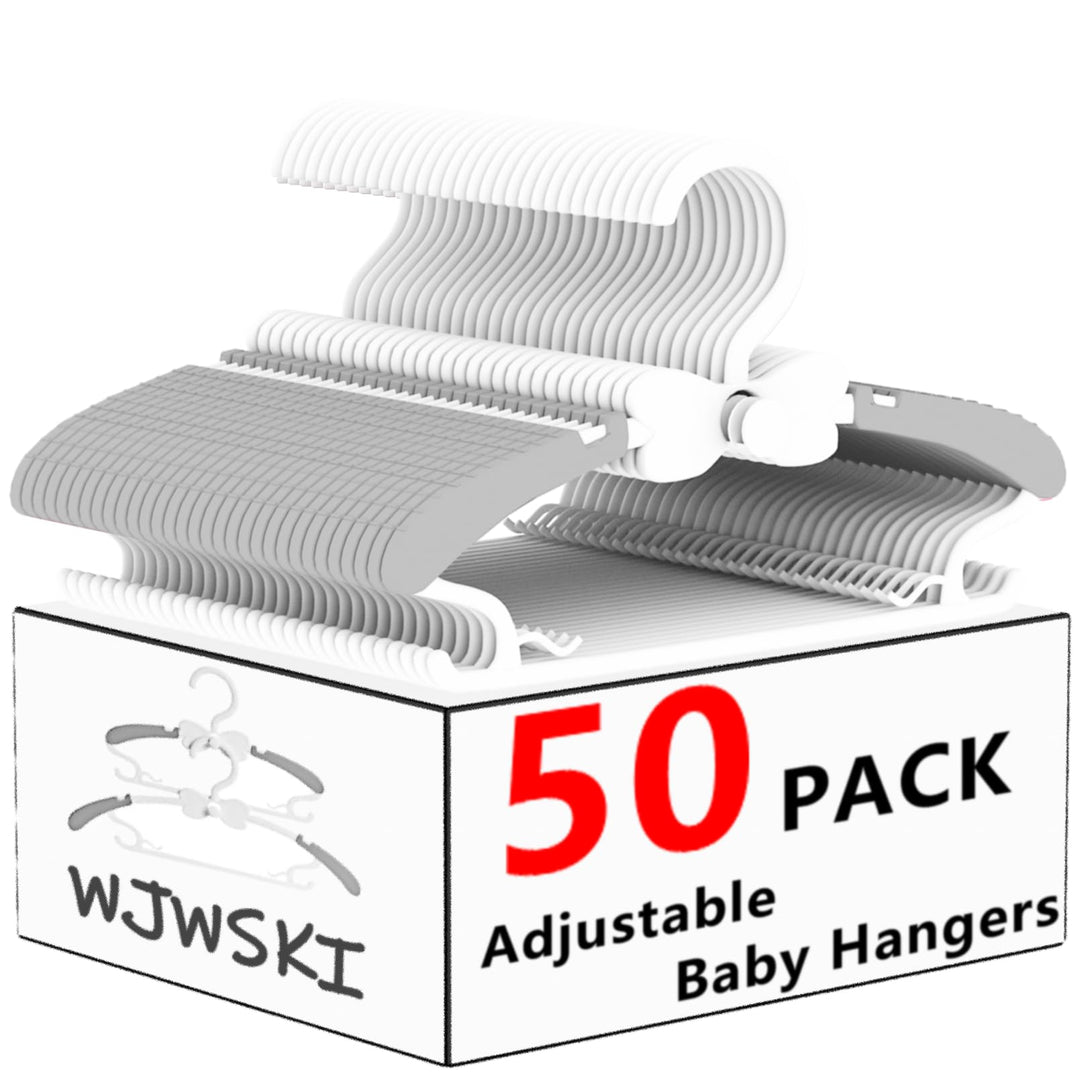 WJWSKI Kleiderbügel Kinder，50 Stück 29-37CM Mitwachsende Kinderkleiderbügel Stapelbare Baby Kleiderb