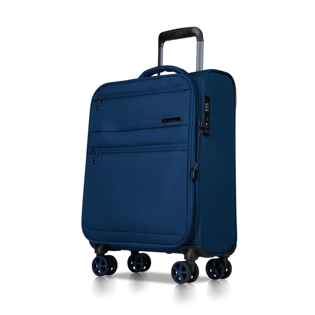 Cocoono Handgepäck Koffer 55x40x20 – Leichter Stoff Reisekoffer mit Rollen, TSA-Schloss, erweiterbar