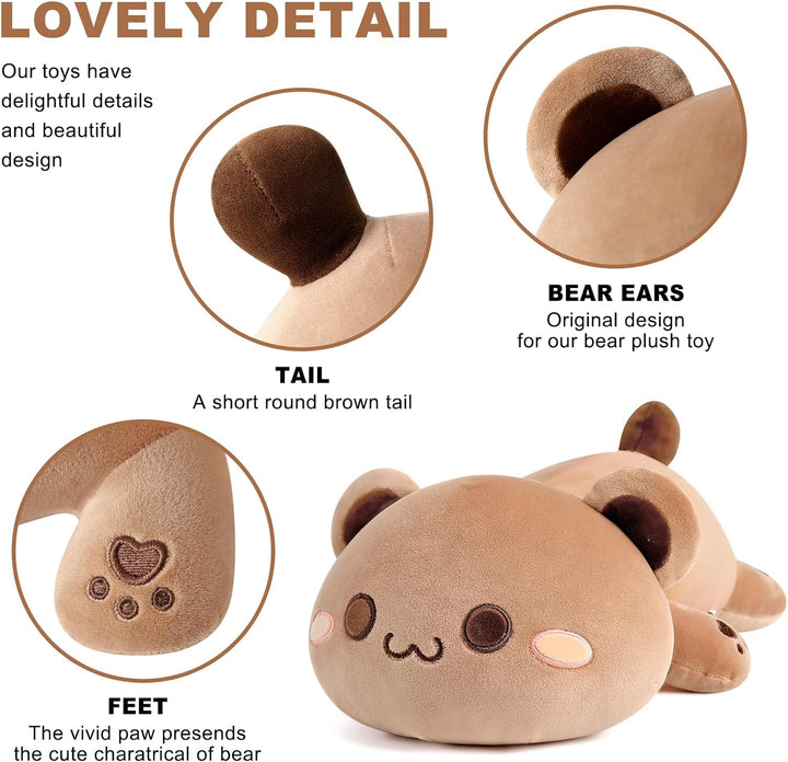 shownicer Plüschtier Braun Bär Kuscheltier Stofftier Kawaii Bär Plüsch, Bär Plüschkissen Spielzeug,