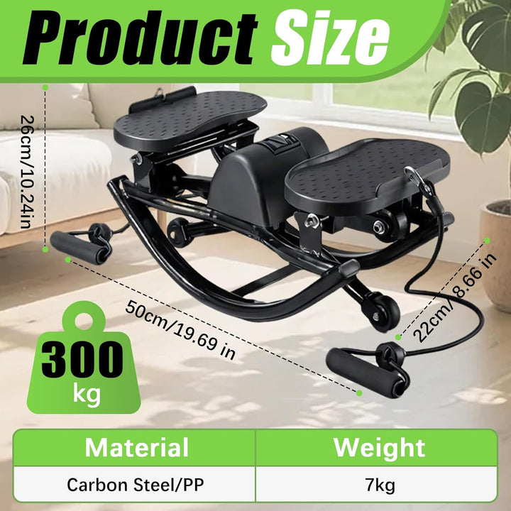 Stepper für Zuhause, Rocking U-Shape Mini Stepper Fitness Leiser Heimtrainer mit LCD-Display mit Wid