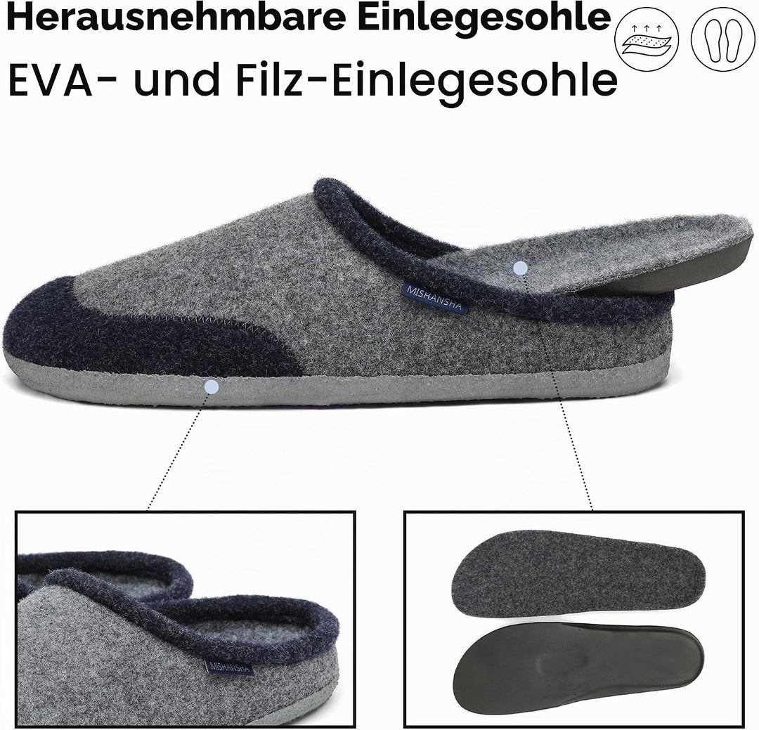 Mishansha Filz Hausschuhe Winter Bequem Filzpantoffeln für Damen Herren Gr.36-48 38 EU Ägyptisch Bla