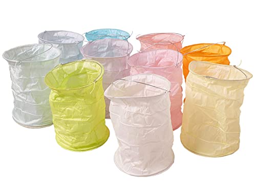 kadoh Papier-Lampions (10 St.) • Lichtertüten in Rainbow-Pastell • Partydeko für Hochzeit, Geburtsta