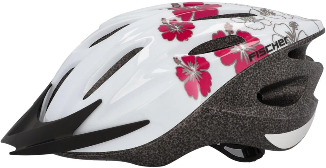 Fischer Erwachsene Fahrradhelm, Radhelm, Cityhelm, Weiss rosa S/M Single, S/M Single