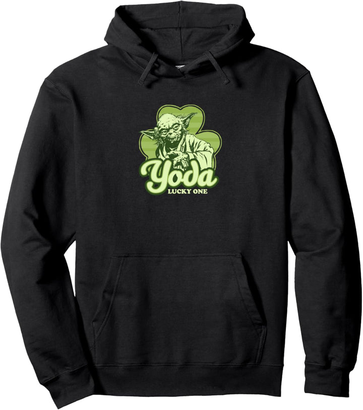 Star Wars St. Patrick's Day Yoda Lucky One Clover Smile Pullover Hoodie