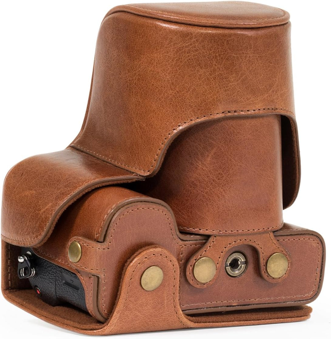 MegaGear Sony Alpha A7S II, A7R II, A7 II (28-70mm) Ever Ready Echtleder Kamera-Case mit Trageriemen