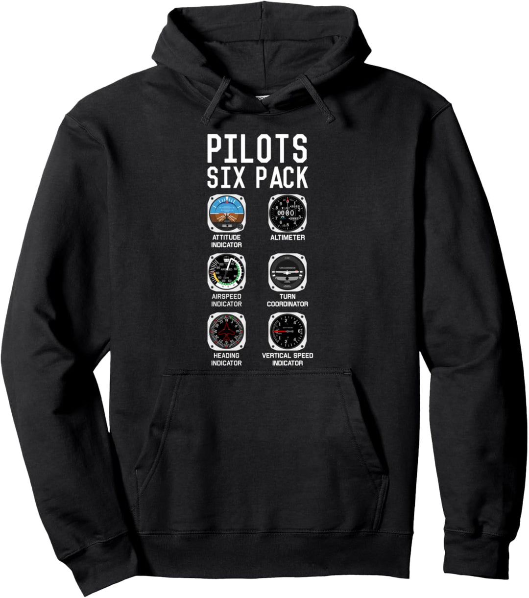 Fluginstrumente Six Pack Aviation Flugzeug Piloten Pullover Hoodie