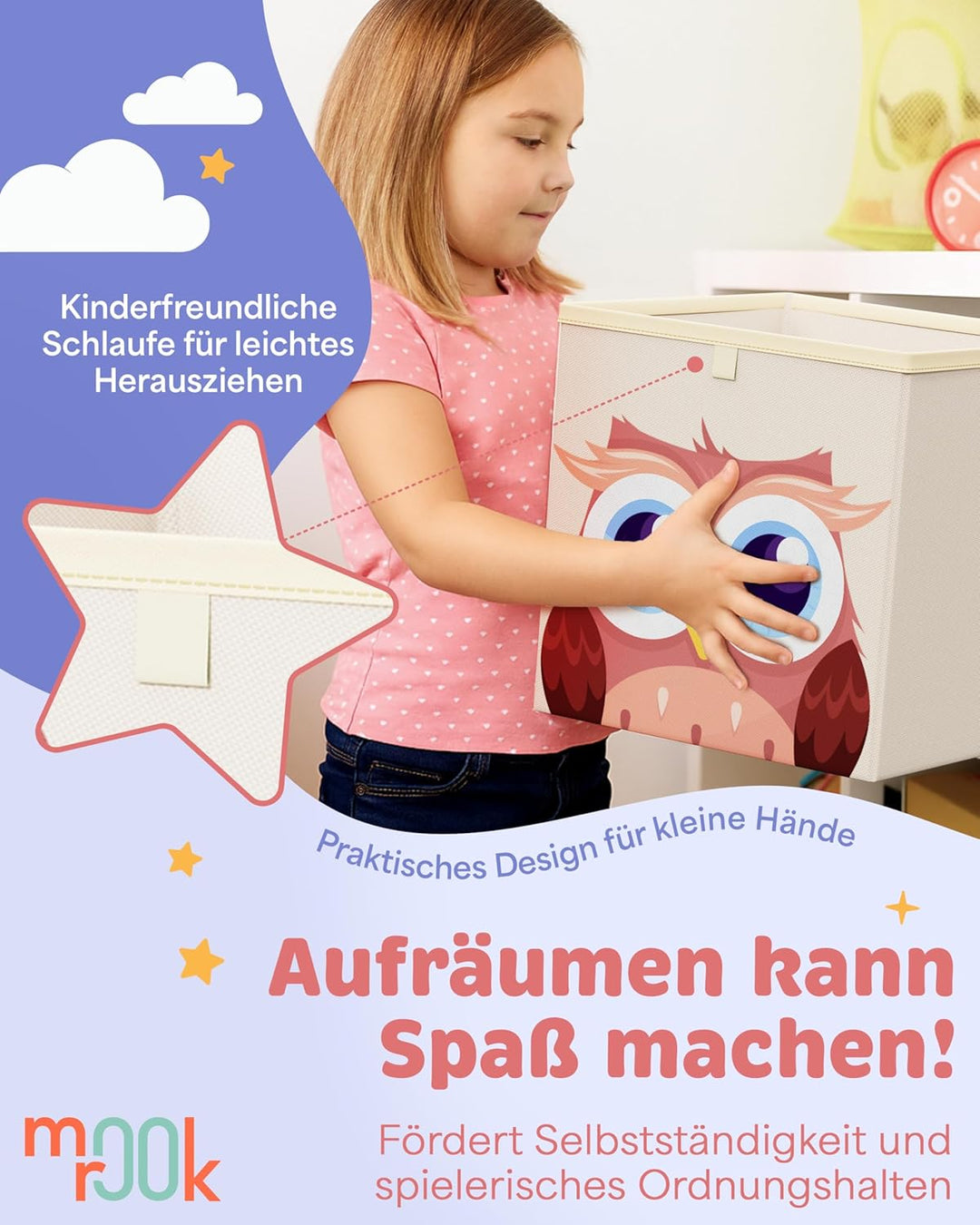 Aufbewahrungsbox Kinderzimmer 4er Set – Kallax Boxen Kinder, praktische Organizer Kinderzimmer, Spie