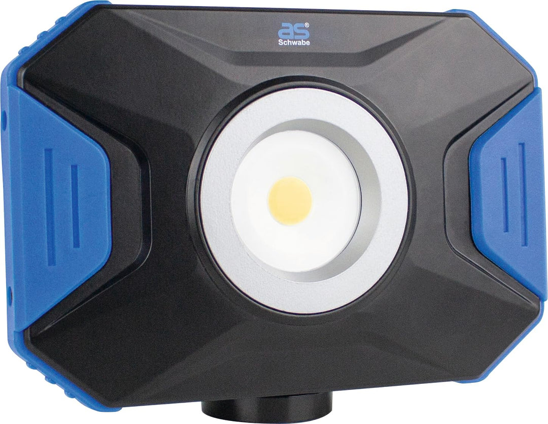 as - Schwabe Acculine Flex LED-Strahler 20 W, Mobiler LED-Baustrahler mit Standfuss, Schwenkbare Aus
