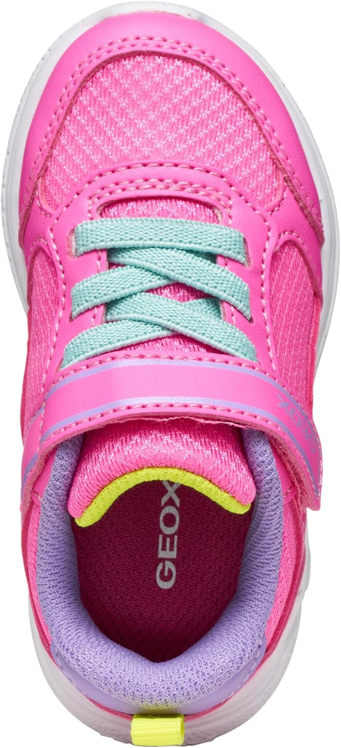 Geox Baby-Mädchen B Sprintye Girl Sneaker 21 EU Fluo Fuchsia Dk Lila, 21 EU Fluo Fuchsia Dk Lila
