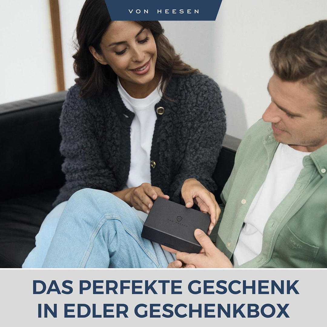 VON HEESEN® Kartenetui mit RFID Schutz - 9 Fächer - Querformat Kreditkartenetui für Damen & Herren (
