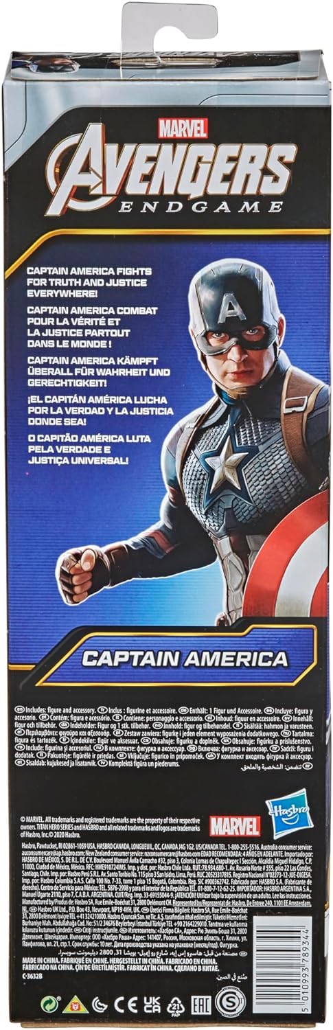 Marvel Avengers Titan Hero Serie Captain America, 30 cm grosse Action-Figur, Spielzeug für Kinder ab