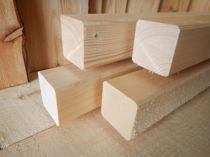 FICHTE TANNE 100x100 mm Balken 10x10 cm Kantholz Pfosten Pfahl sägerau Bauholz 100cm Länge (4)