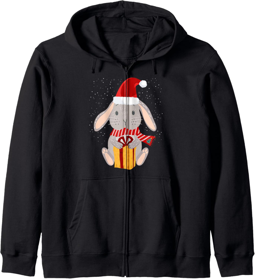 Hase mit Weihnachtspaket Hase Weihnachten Kapuzenjacke