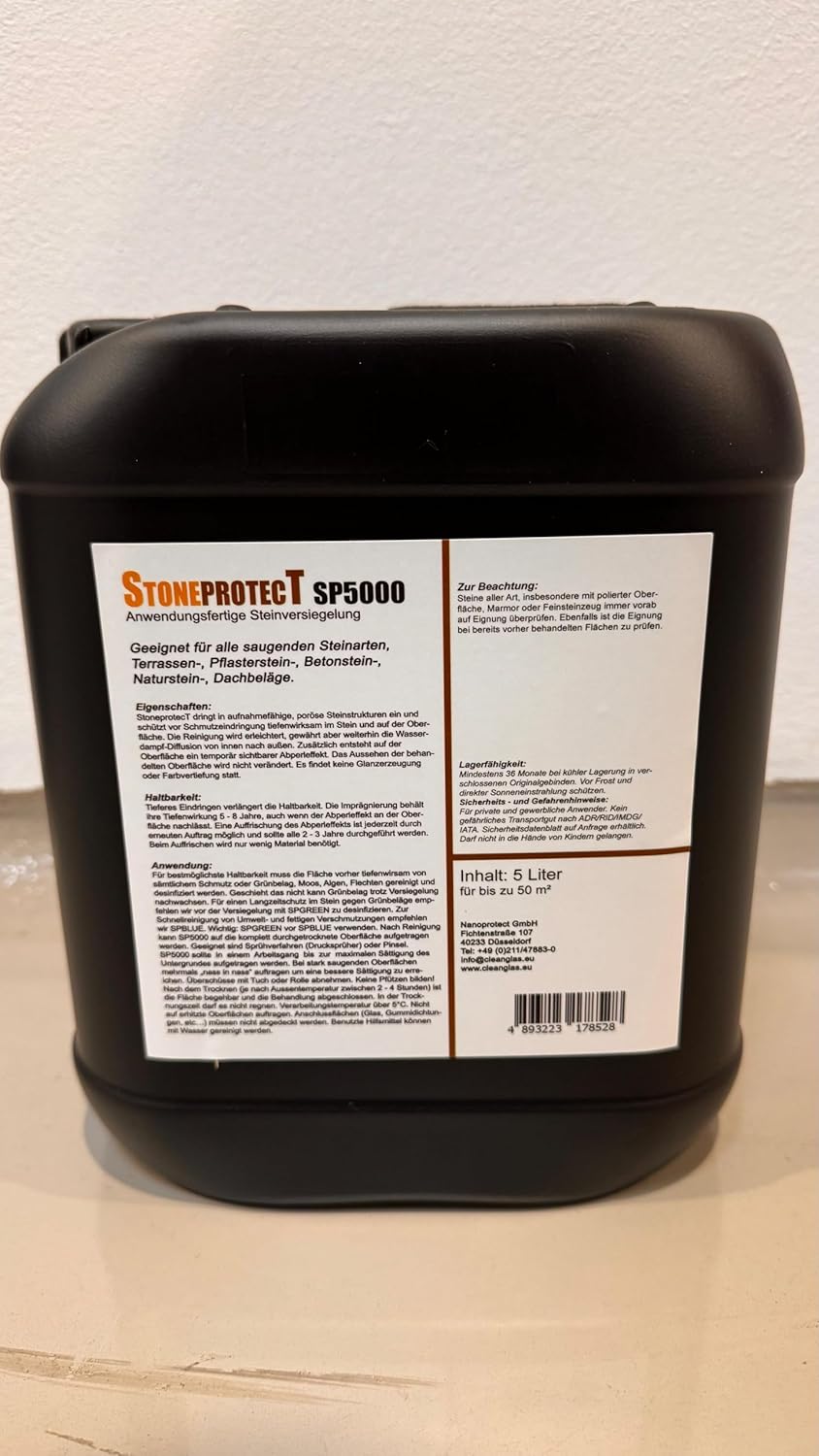 StoneprotecT SP5000 Premium Nano Stein-Imprägnierung aussen | Made in Germany | Langfristiger Schutz