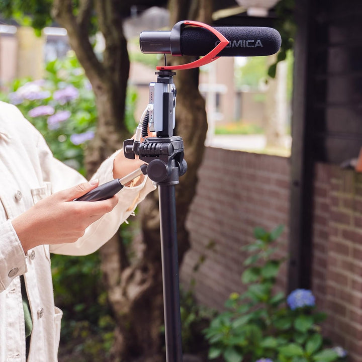MOJOGEAR 179 cm 3-in-1-Stativ: Tripod, Einbeinstativ und horizontaler Arm für Top-Aufnahmen – mit Te
