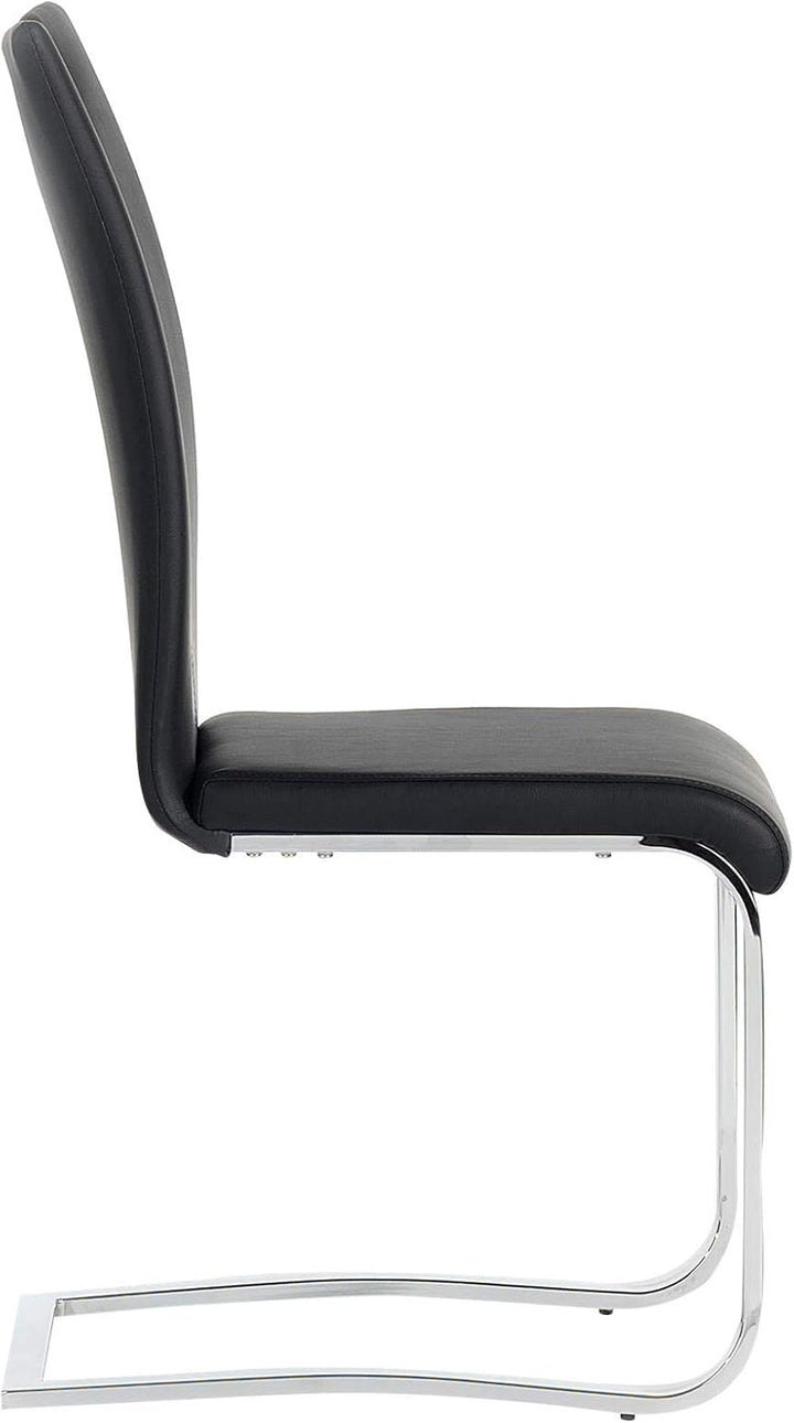 IDIMEX Esszimmerstuhl Schwingstuhl SABA, Set mit 4 Stühlen, Chrom/schwarz, Schwarz
