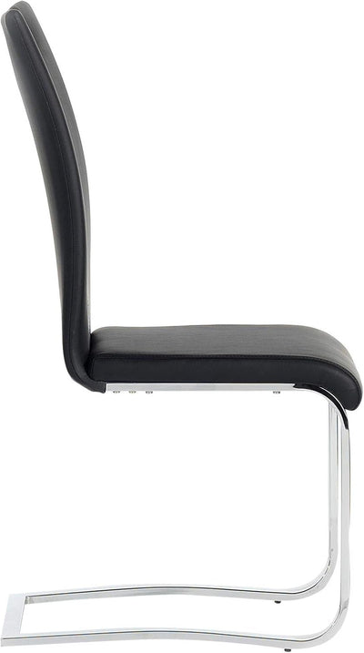 IDIMEX Esszimmerstuhl Schwingstuhl SABA, Set mit 4 Stühlen, Chrom/schwarz, Schwarz