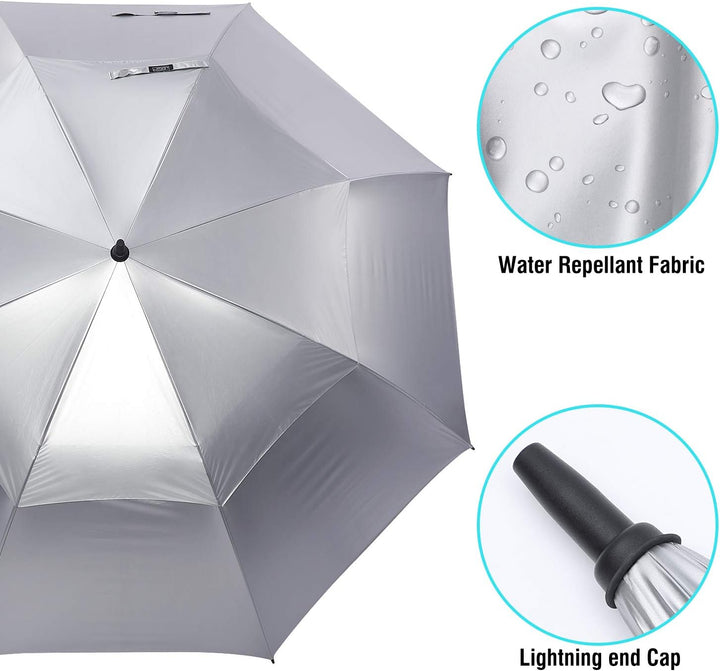 G4Free 62/68/72 Inch UV-Schutz Winddicht Sonnen- und Regenschirm Golfschirm Autorisches Öffnen Doppe