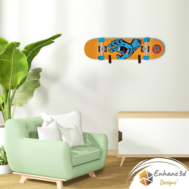 Enhanc3d Designs- Skateboard Halterung Wand – Skate, Surfskate und Longboard Wandhalterung – Moderne