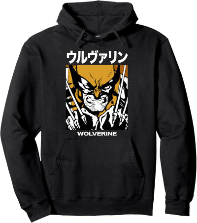 Marvel X-Men Wolverine Kanji Portrait Pullover Hoodie