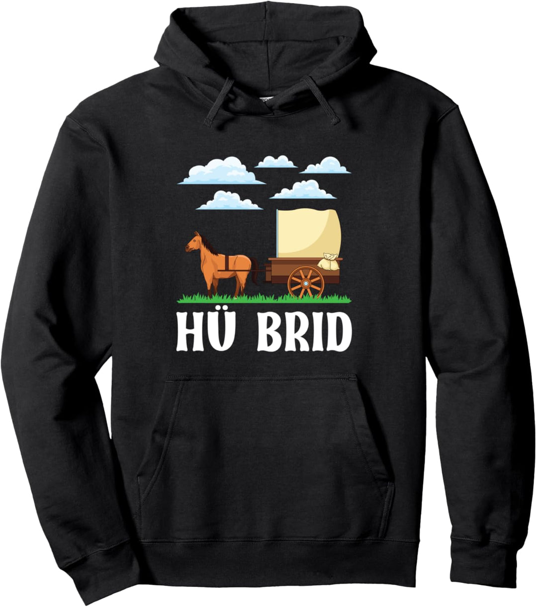 Hü Brid Pferd Kutsche Hybrid Reiter Lustig Wortspiel Pullover Hoodie