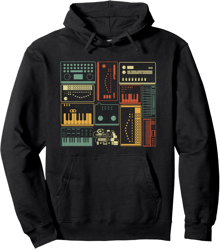 Analog Modular Synthesizer Music Producer Keyboard Pullover Hoodie