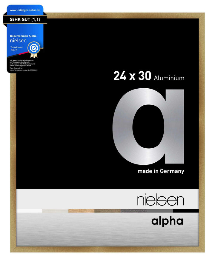 nielsen Aluminium Bilderrahmen Alpha, 24x30 cm, Brushed Amber Brushed Amber 24 x 30 cm, Brushed Ambe