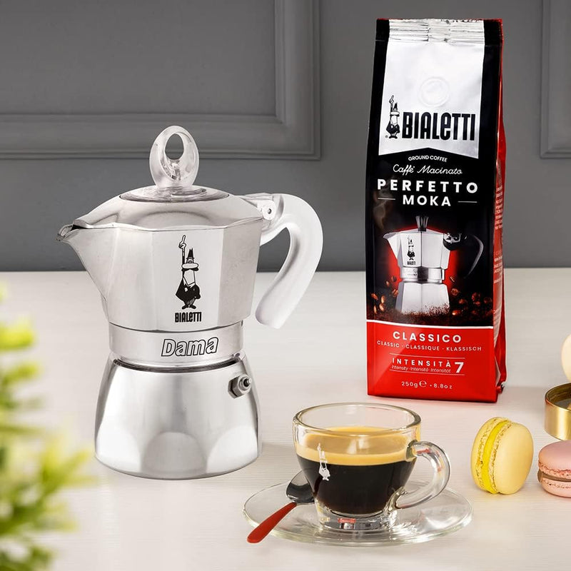 Bialetti DAMA Pure Ice Kaffeebereiter, 1 Tassen, Nicht induktionsgeeignet, 1 Tassen (67 ml), Alumini