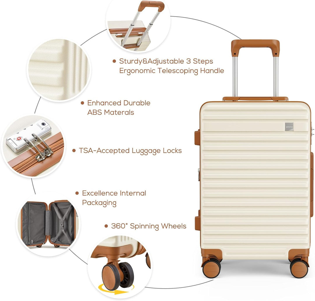 Joyway Hartschalen Koffer Set 3 Stück,Handgepäck Reisekoffer 4 Rollen Leicht, Rollkoffer mit Trolley