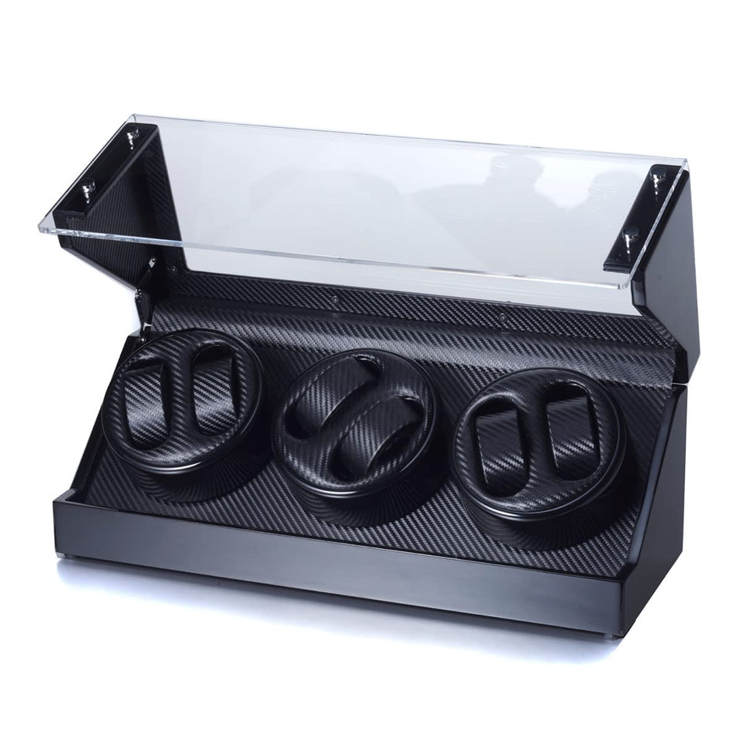 Raoul U. Braun Uhrenbeweger Futura | viele Modelle für 2-8 Uhren | Carbon-Optik Schwarz & Weiss | le