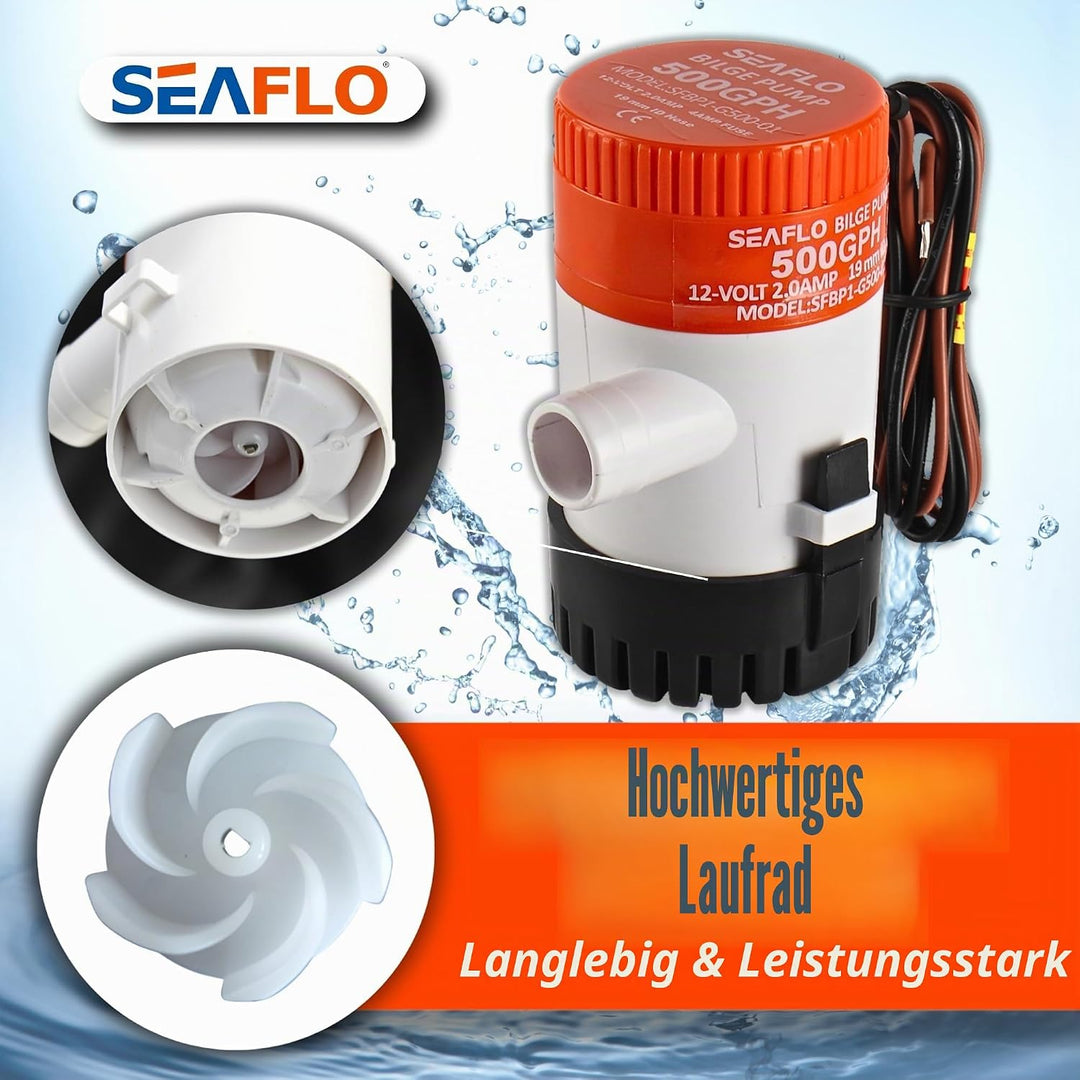 LIGHTEU Seaflo 12v 500 GPH Bilge Pump by Seaflo
