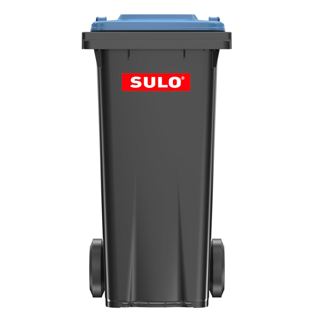 plasteo/SULO CITYBAC 120 Liter Mülltonne | Graue Tonne Blauer Deckel | MGB120 Müllbehälter Abfallton