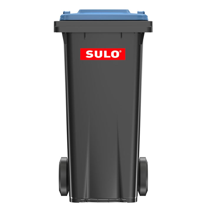 plasteo/SULO CITYBAC 120 Liter Mülltonne | Graue Tonne Blauer Deckel | MGB120 Müllbehälter Abfallton