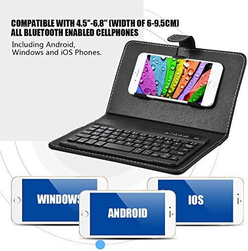 Topiky Telefon Universal Wireless Bluetooth Tastatur, Flip Magnetic Leather Travel Tragetasche mit S