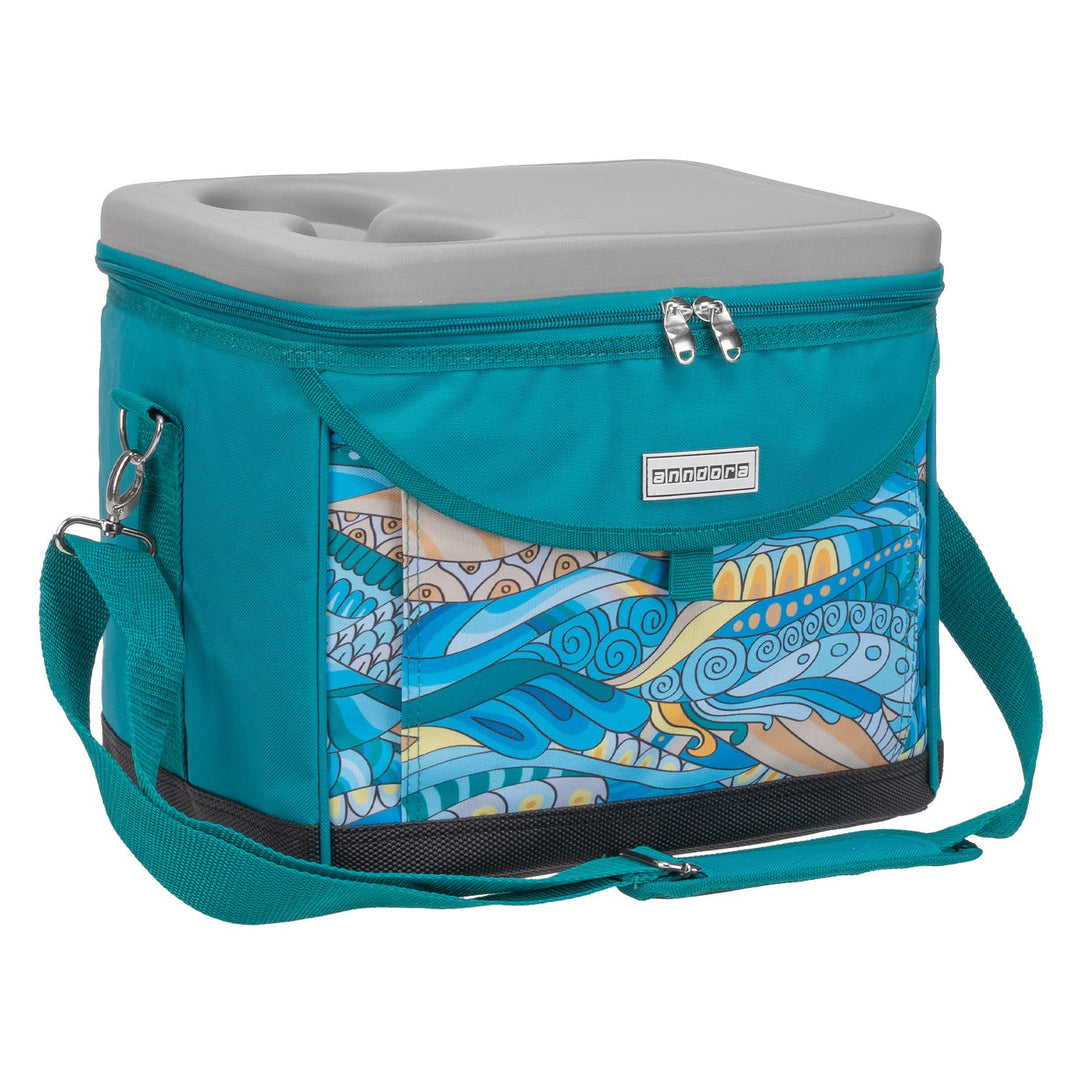 anndora Kühltasche 22 L Picknick Kühlbox 35 x 24 x 27 cm - Farbauswahl OCEAN türkis, OCEAN türk