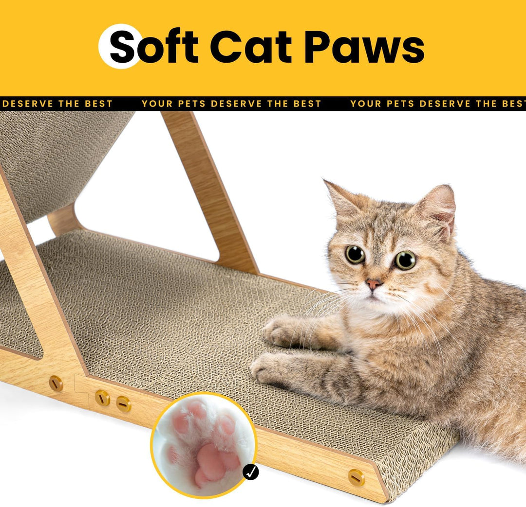 Conlun 2-in-1 Kratzbrett in A-Form für Mittelgrosse Katzen bis 7 kg, Stehend & Flach Nutzbares Katze