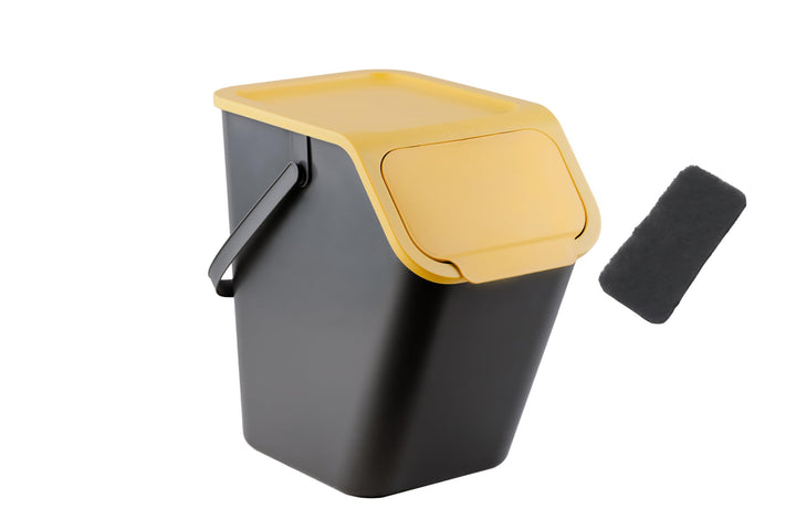 Mülleimer Mit Deckel Küche 25 L Click-Function Kohlefilter Abfalleimer Mülltrensystem Abfallbehälter